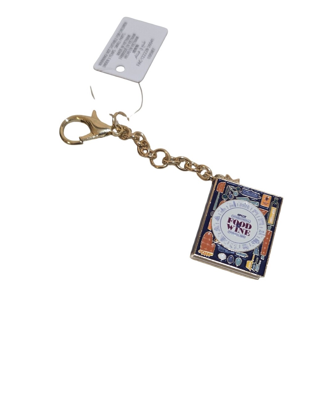 Disney Parks 2026 Food & Wine Festival Mini Cookbook Bag Charm Keychain NEW
